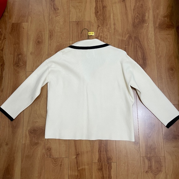 Sandro Cream Preppy Knit Blazer Size 1 - Picture 2 of 12
